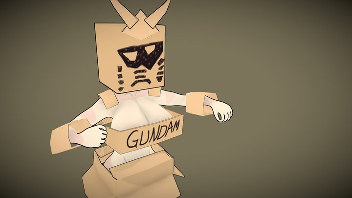 cardboard cosplay on gundam 3D Model