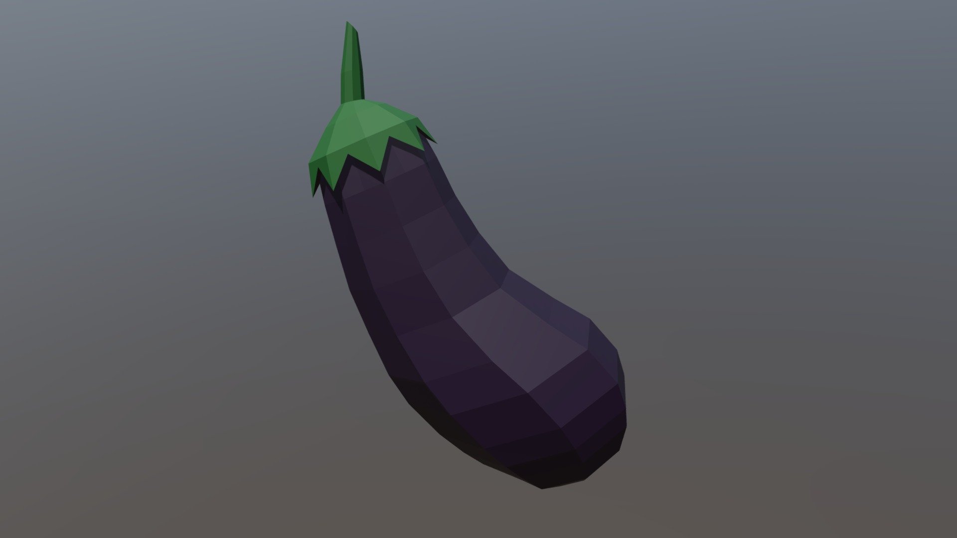 Low Poly Cartoon Eggplant