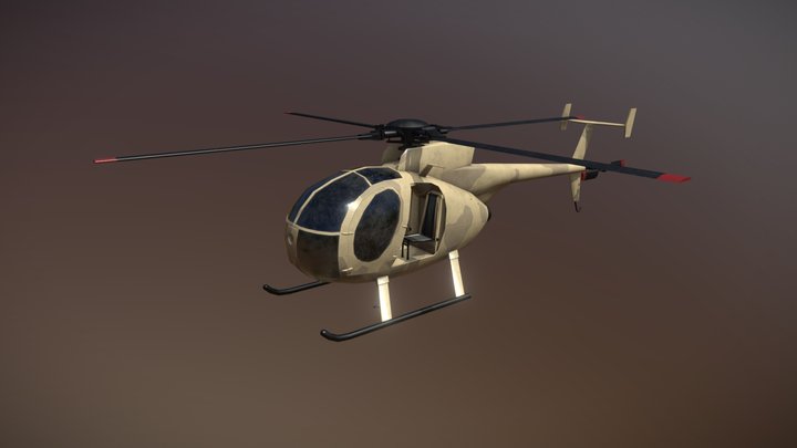 OH-6 helicopter 3D Model