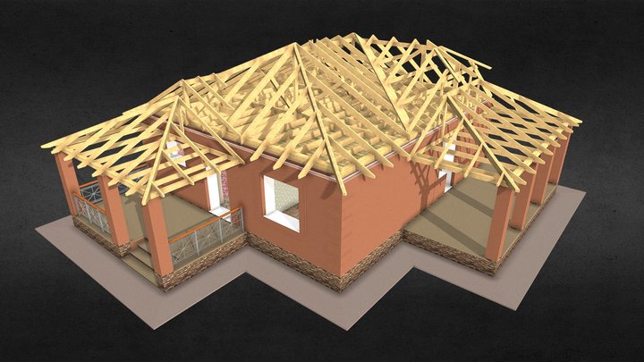 Кровля Раздолье, пер Полевой, 3 3D Model