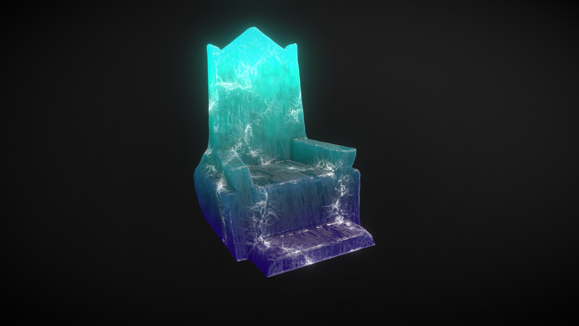 3D model King Bleso’s Levitating Throne of Lightning - This is a 3D model of the King Bleso's Levitating Throne of Lightning. The 3D model is about a blue crystal pyramid.