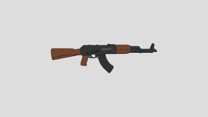 AK47 voxel 3D Model