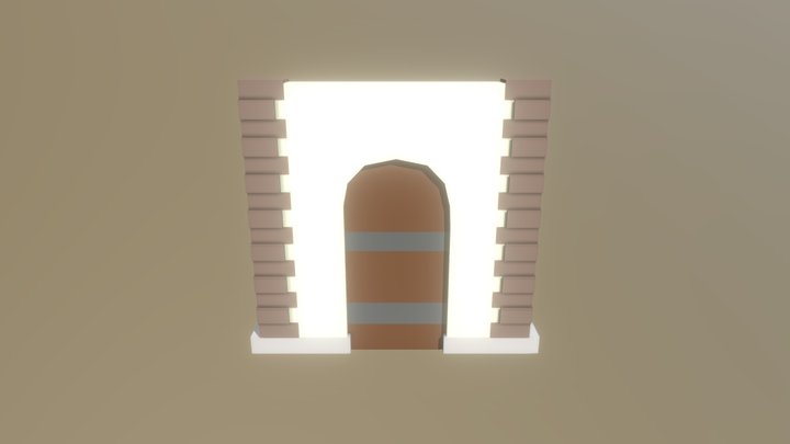 Low Poly Door & doorframe 3D Model