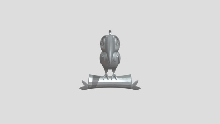 cartoon toucan on a log 3D Model