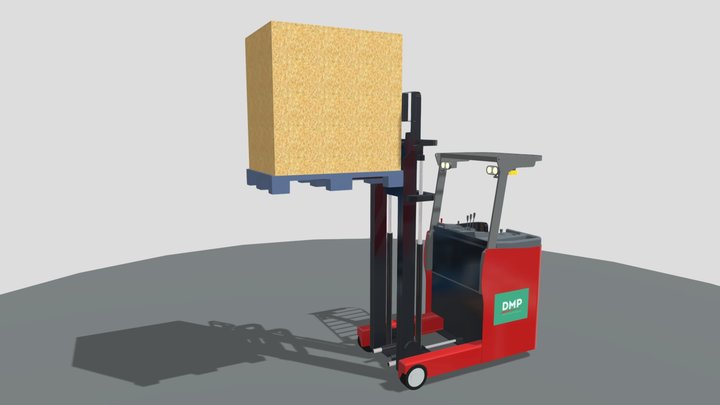 Forklift in high position 3D Model