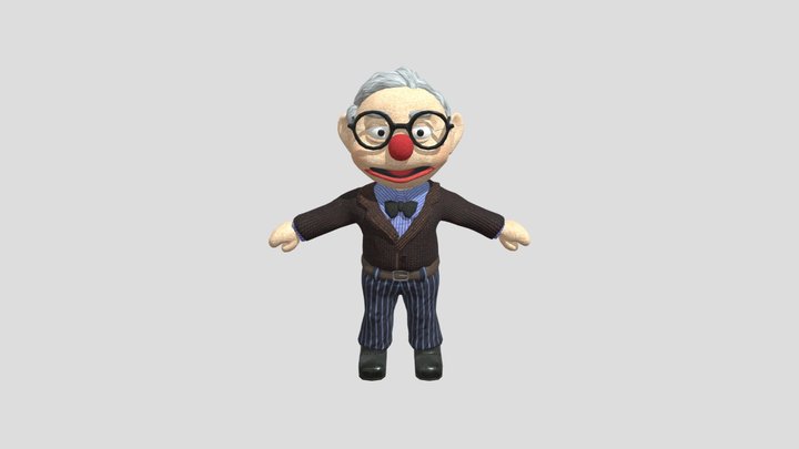 Old Man Muppet Character 3D Model