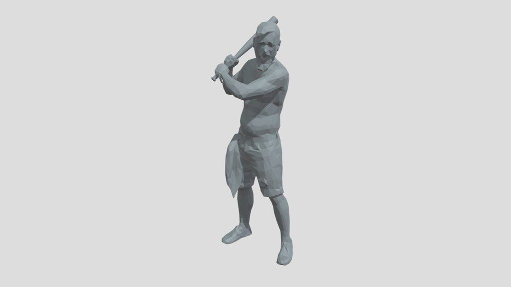Lowpoly Guy With Baseball Bat