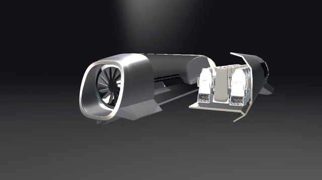 Hyperloop Model 2 (Door Open) 3D Model