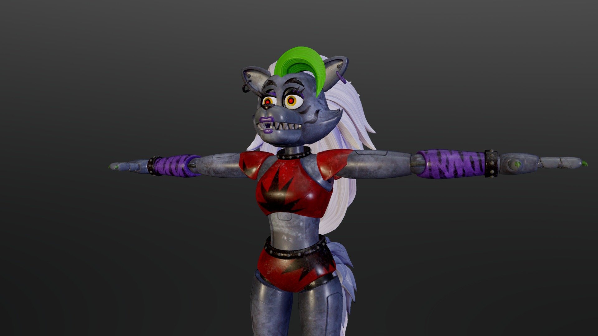 Moderately damaged Roxanne wolf - Download Free 3D model by ...