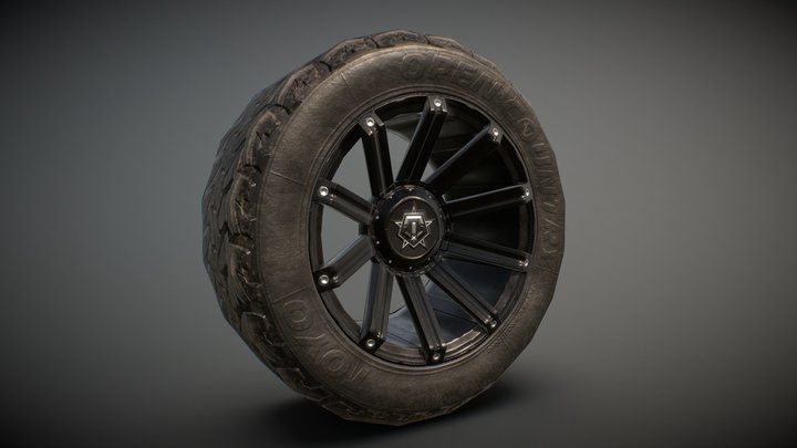 low poly offroad wheel 3D Model