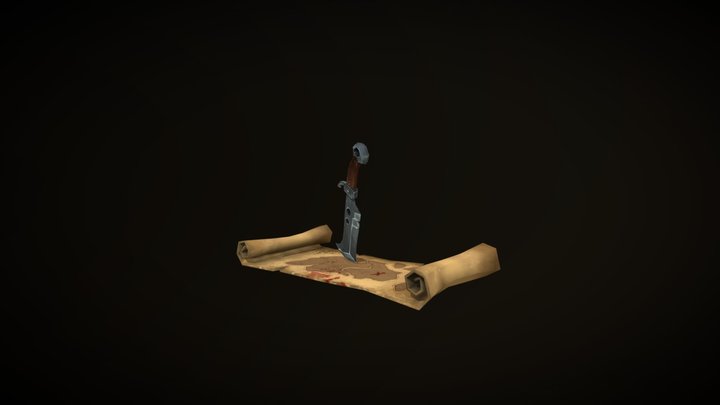 Knife Handpainted 3D Model
