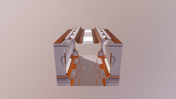 Sci Fi Corridor (Straight). 3D Model