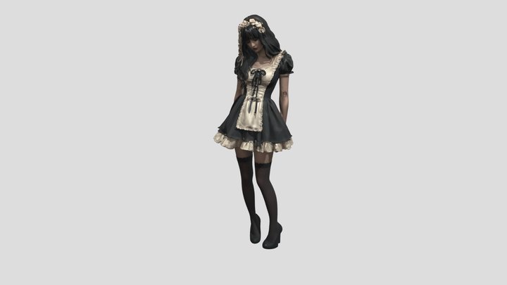 Gothic Lolita Maid 3D Model