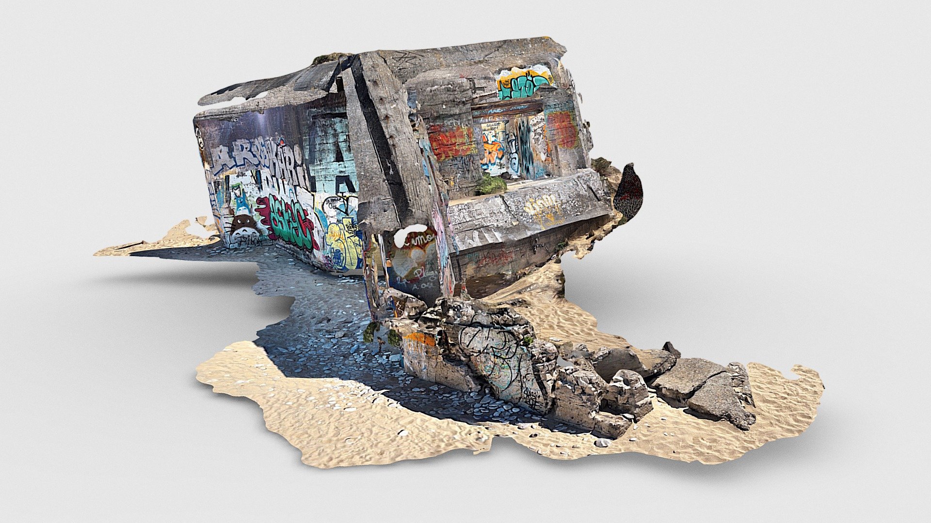 German WWII Bunker fading into the sand (2)