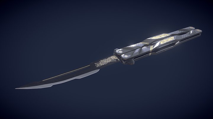 CC-12 "Fenrir" Balisong Knife 3D Model