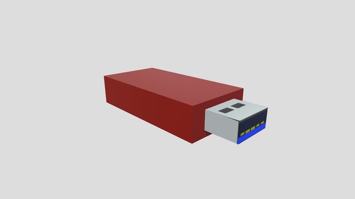 Super Low Poly Flash Drive 3D Model