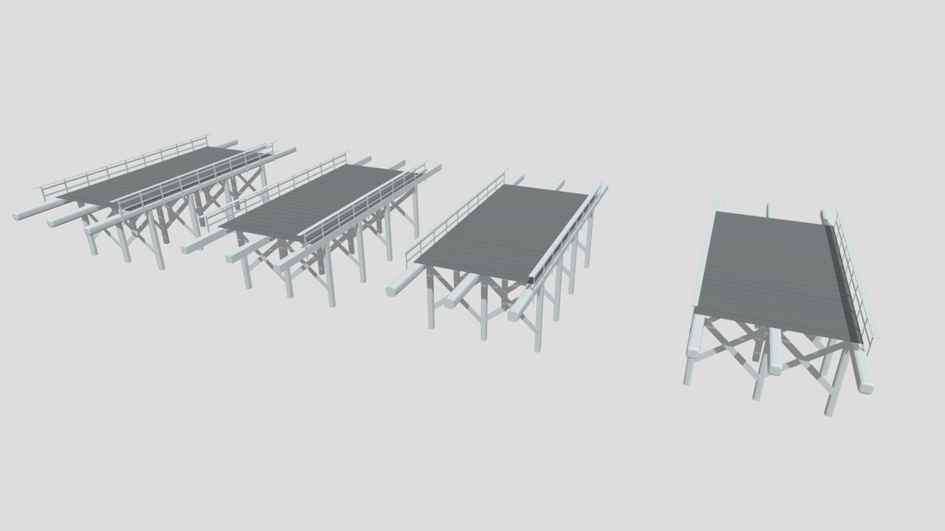 brige high poly, low poly, lod, destruction