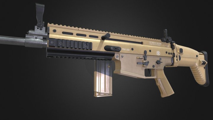 FN Scar L AAA Game Ready PBR Low-poly 3D model 3D Model
