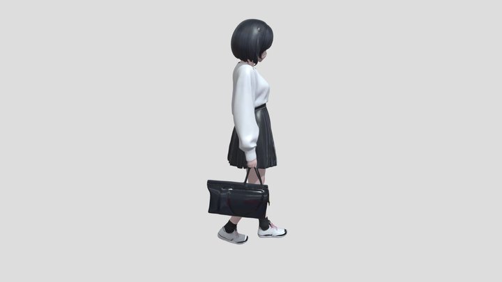 anime character carrying a bag 3D Model