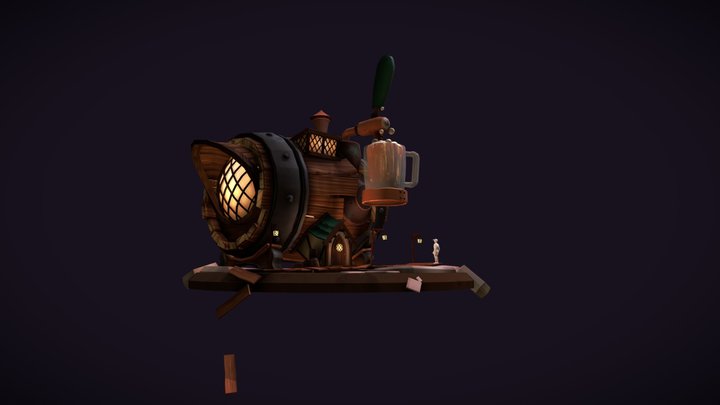 Stylized beer brewer 3D Model