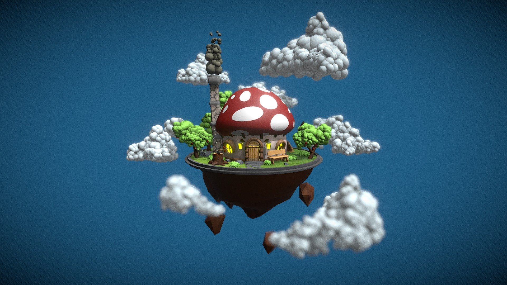 Sky Mushroom House - 3D model by Rafael Morais (@rafaelspace) [c671c84 ...