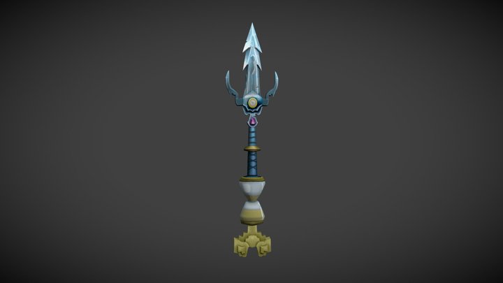 Game Art 1 WeaponCraft - Time Trident 3D Model