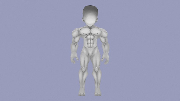 Male Base Mesh "Ultimate Butoden Style" 3D Model