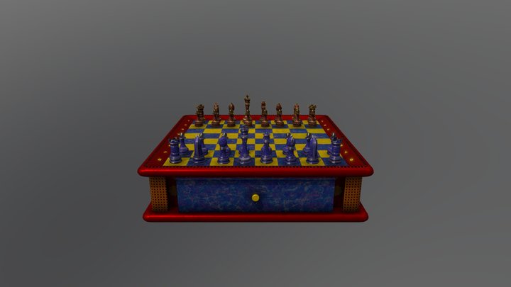 Mahagony chesboard & Marble pieces – Modello 3D gratuito STL