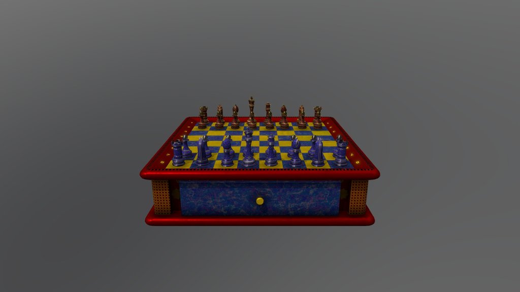 Mahagony chesboard & Marble pieces