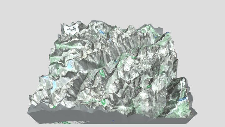 Landschaftsmodell Hochgebirge Ischgl 3D Model