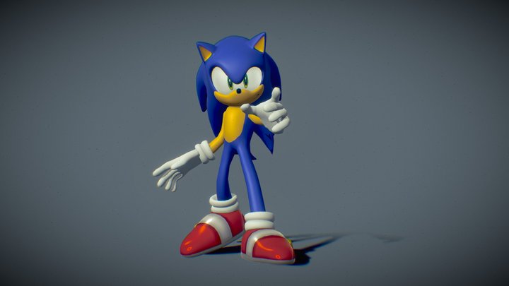 Sonic the Hedgehog Model - Made in Maya 3D Model