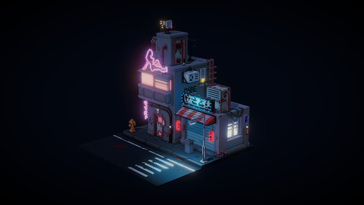 Street At Night 3D Model