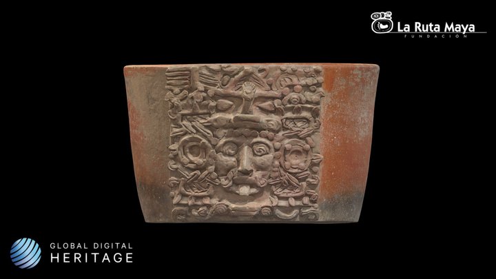 Urn wiht representation of the Solar Deity