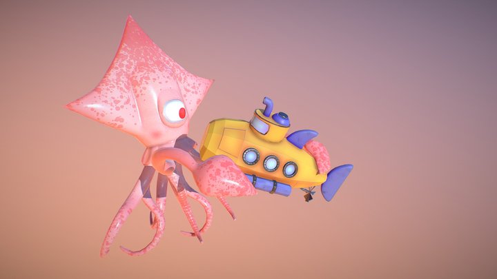 Squid Attack! 3D Model
