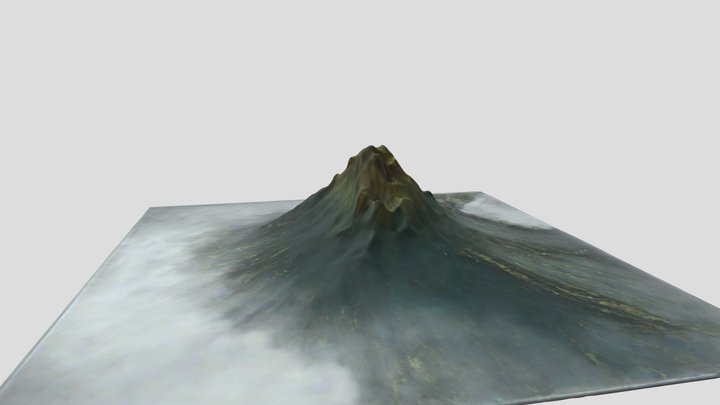 Mount Semeru Aerial View 3D Model