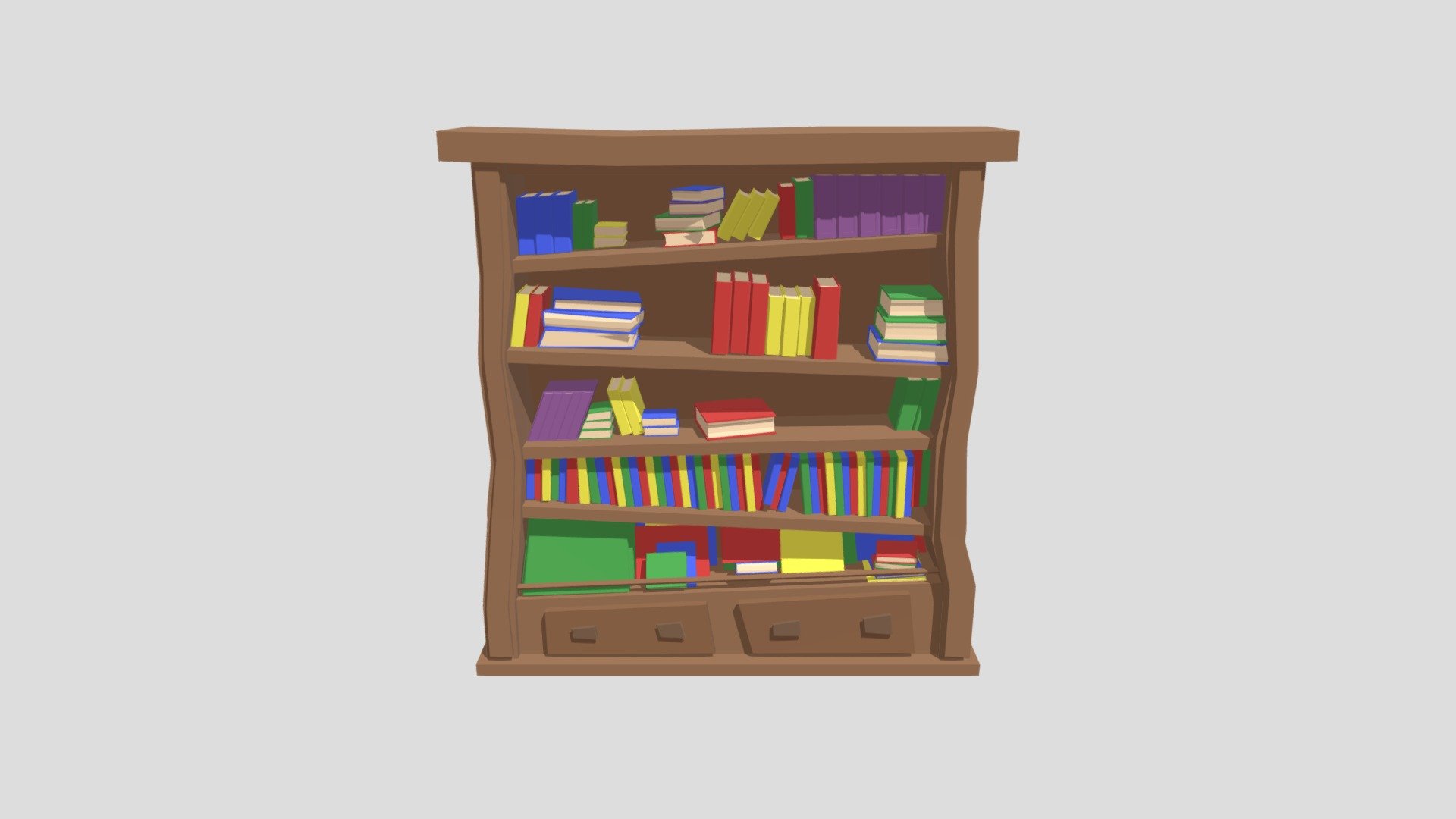 Bookshelf - Download Free 3D model by pedrobax [c67afb5] - Sketchfab