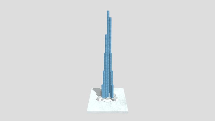 Burj Khalifa Low Poly Landmark WIP 3D Model
