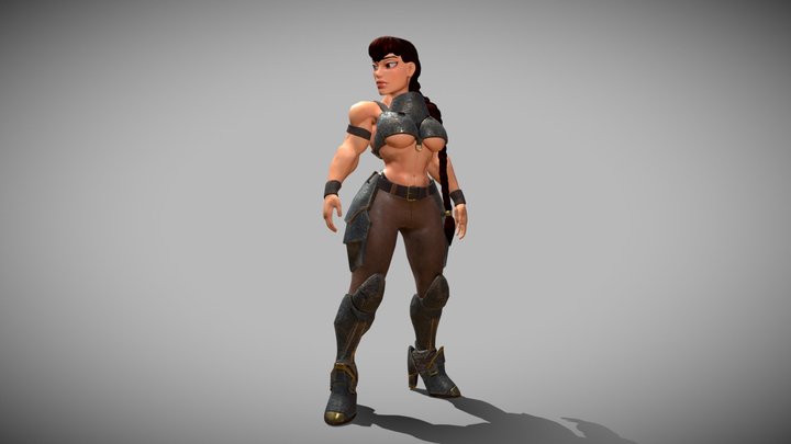 Barbarian girl 3D Model