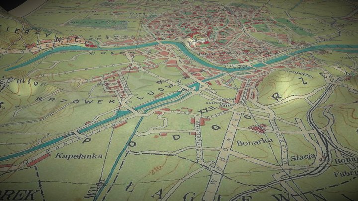 3D Map of the City of Kraków 3D Model