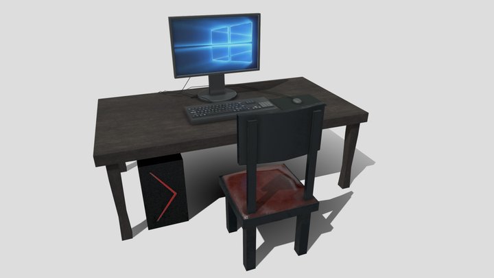 Low Poly Computer Desk