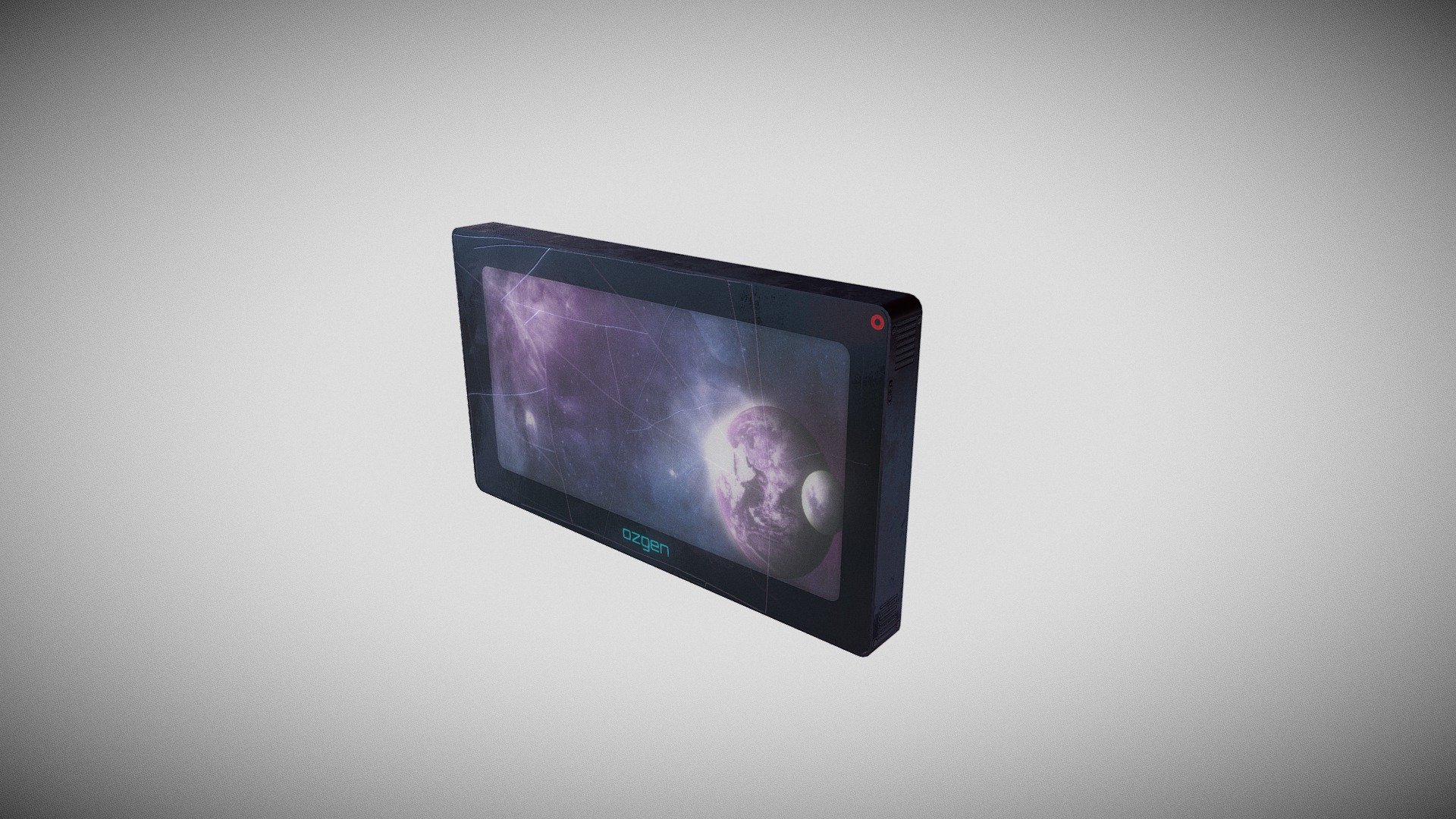 3D PBR Dirty Cracked Sci-Fi Monitor