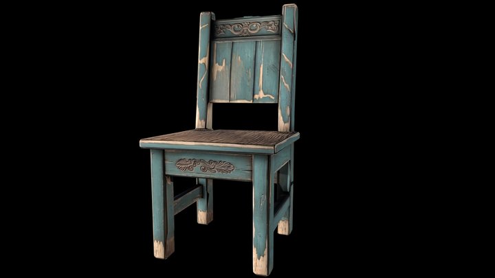 Wooden Chair - Rustic Furniture 3D Model – Modello 3D gratuito STL