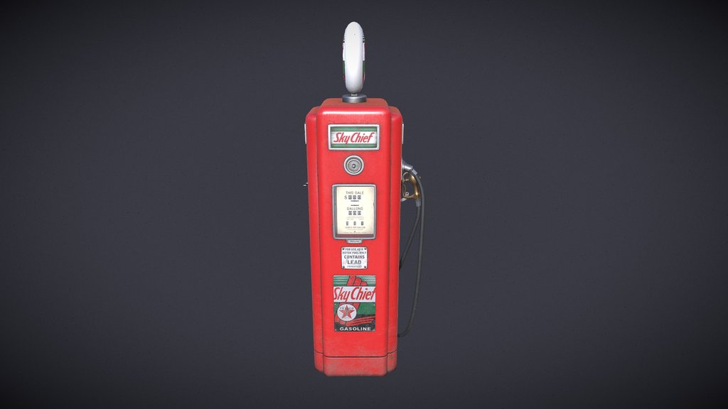 Gas pump, vintage. Lowpoly model