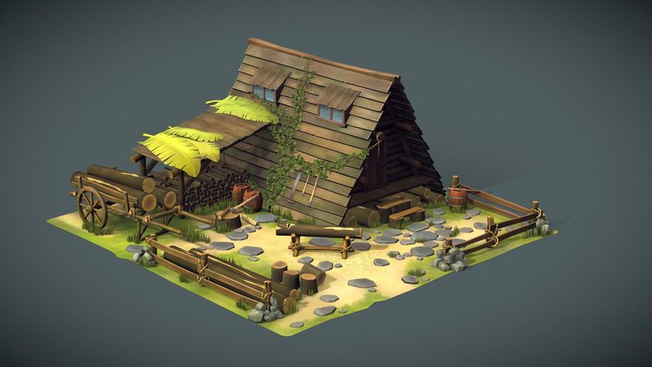 Lumberjack House - 3d Model By Starpovich [c684236] - Sketchfab