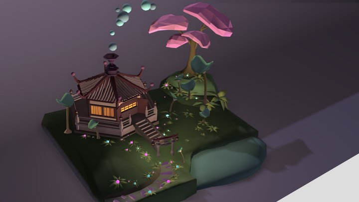 DAE Simple Scene- Horyuji Temple 3D Model