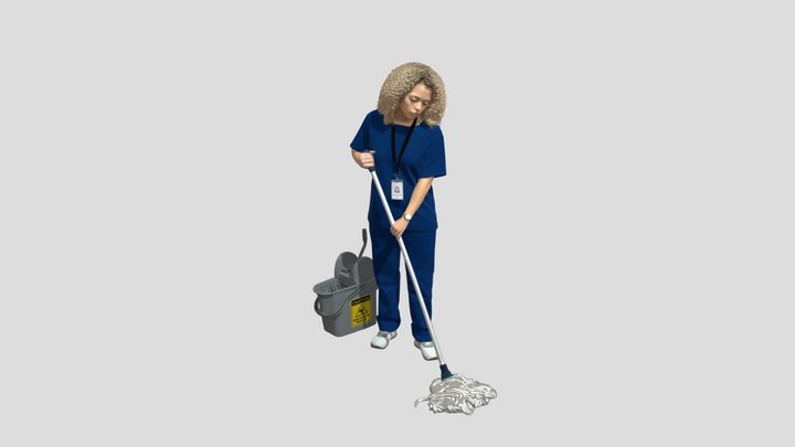 Mopping in Blue Scrubs – Kostenloses 3D-Modell STL