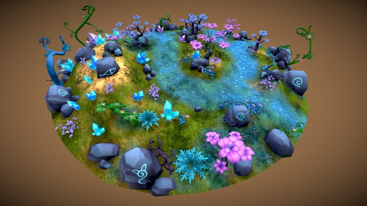 Stylized Fantasy Vegetation 4 3D Model