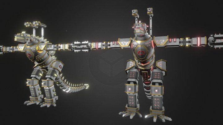 Metal Godzilla (Fanart) 3D Model