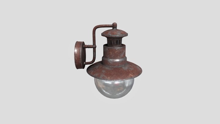 Old Rusty Street Lamp 3D Model