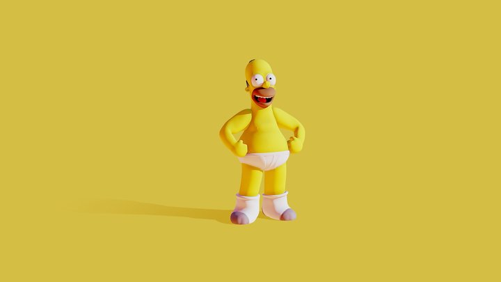 Homer in underwear (Printable) 3D Model